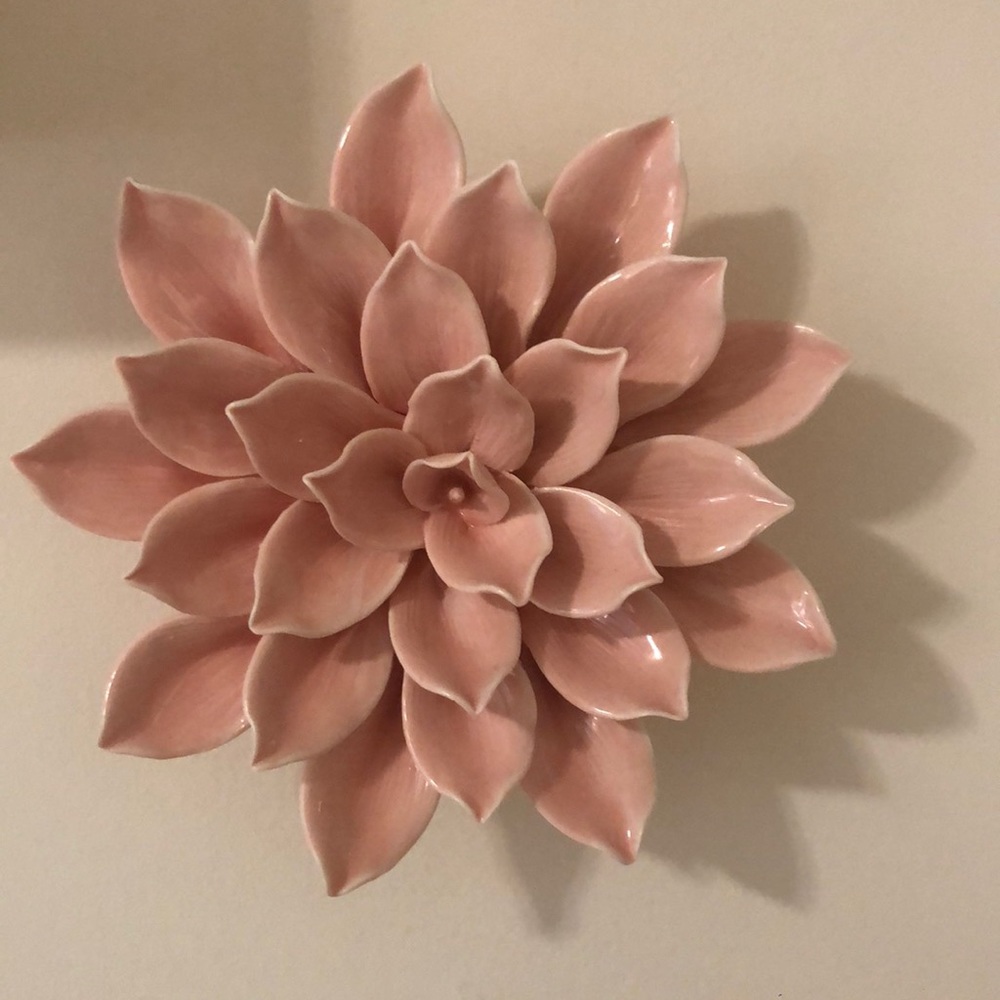 Pink Flower Wall Decor x2